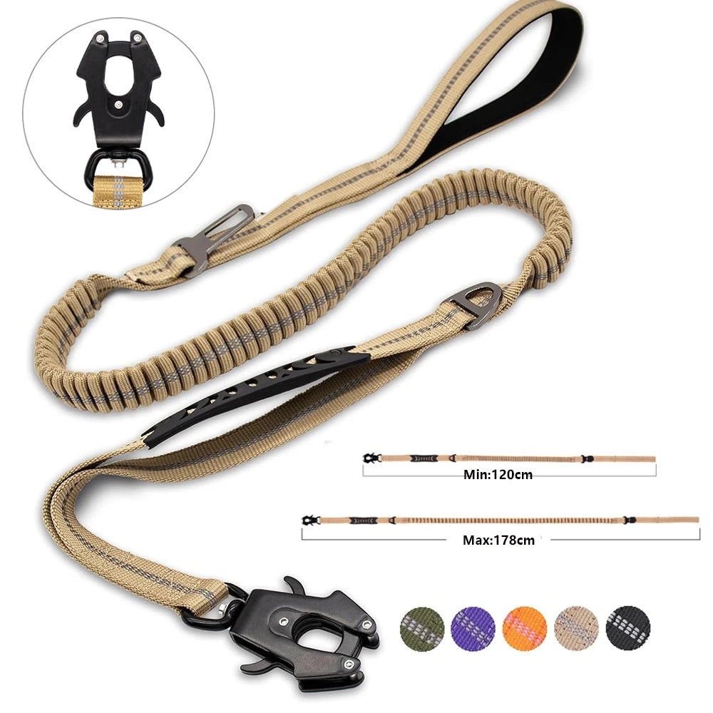 laisse élastique pour chien anti traction réfléchissante