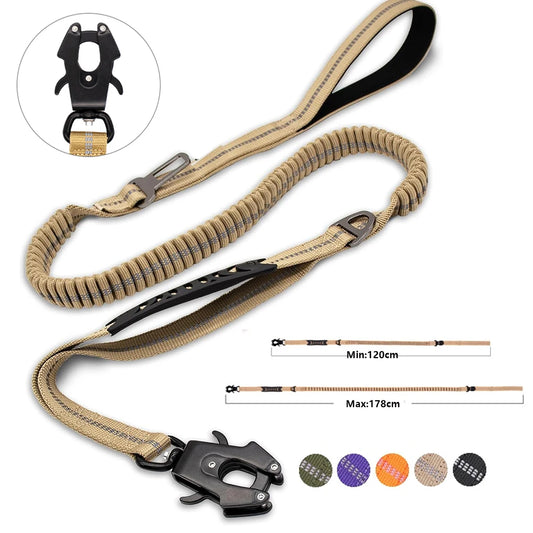 laisse élastique pour chien anti traction réfléchissante