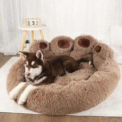 panier moelleux chien orthopédique peluche hiver