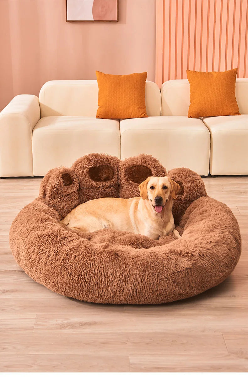 panier moelleux chien orthopédique peluche hiver