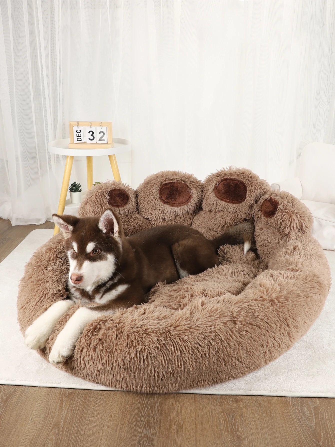 panier moelleux chien orthopédique peluche hiver